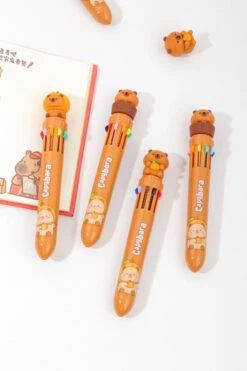 Capybara 10 Color Retractable Ball Pen(Capybara Retractable Ball Pen) -Curious Bear Toys Store d57f9485e900186b85d9e41a512c7f5285eaa0d1598b5f9f241b1f0562cec987