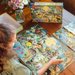 Love Of Nocturnal Life 100 Piece Puzzle | EeBoo(Love Of Nocturnal Life 100 Piece Puzzle Eeboo) -Curious Bear Toys Store e7094316ca79c4daf6e424acb56d43c71a424b4ae8653e3c29cc10d5b09033b5