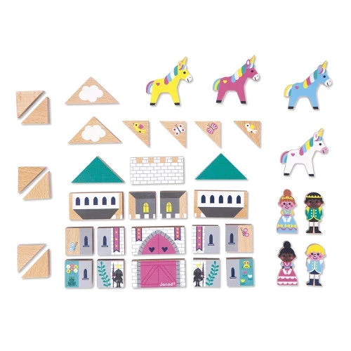 Enchanted Kingdom Wooden Blocks Set - 37 Pc - Cross Roads | Janod(Enchanted Kingdom 37 Wooden Blocks Set Cross Roads Janod) 4 Enchanted Kingdom Wooden Blocks Set - 37 Pc - Cross Roads | Janod(Enchanted Kingdom 37 Wooden Blocks Set Cross Roads Janod) - Image 4