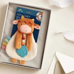 Highland Cow Itzy Friends Lovey Plush(New Highland Cow Itzy Friends Lovey Plush) -Curious Bear Toys Store itzy ritzy teether new highland cow itzy friends lovey plush 37897356148932
