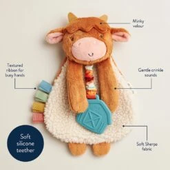 Highland Cow Itzy Friends Lovey Plush(New Highland Cow Itzy Friends Lovey Plush) -Curious Bear Toys Store itzy ritzy teether new highland cow itzy friends lovey plush 37897356181700