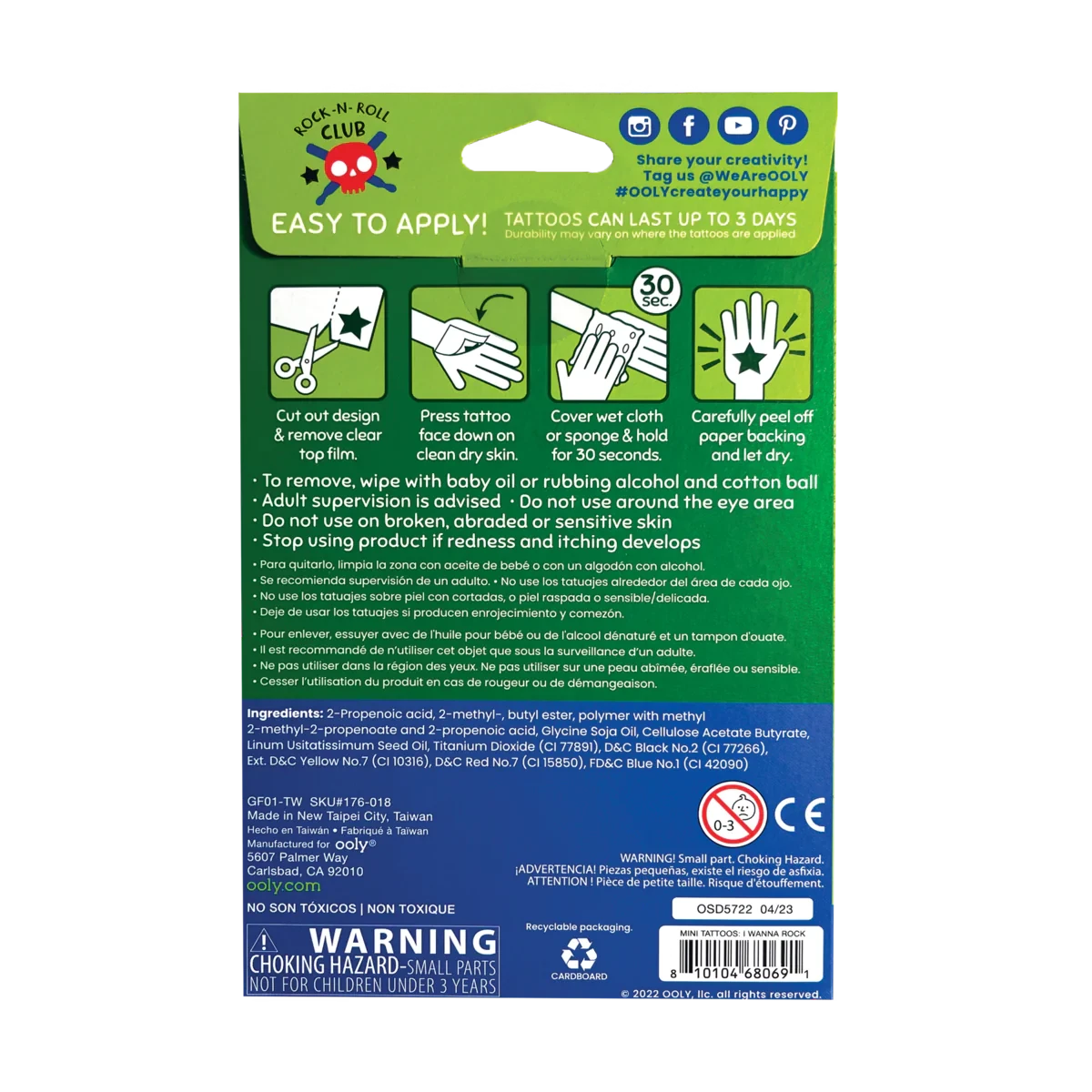 Mini Tattoos - I Wanna Rock | OOLY(Mini Tattoos I Wanna Rock Ooly) 3 Mini Tattoos - I Wanna Rock | OOLY(Mini Tattoos I Wanna Rock Ooly) - Image 3