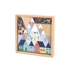 Mountain Valley Wooden Blocks Set - 35 Pc - Cross Roads | Janod(Mountain Valley 35 Wooden Blocks Set Cross Roads Janod)