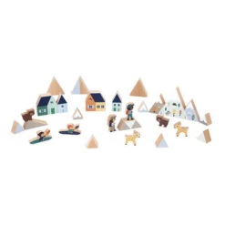 Mountain Valley Wooden Blocks Set - 35 Pc - Cross Roads | Janod(Mountain Valley 35 Wooden Blocks Set Cross Roads Janod) -Curious Bear Toys Store mountain valley 35 wooden blocks set cross roads 2