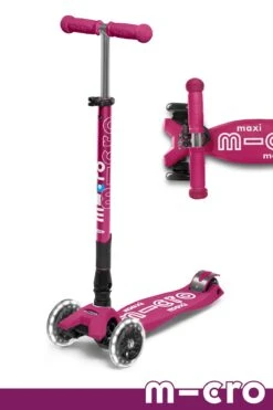 Micro Maxi Foldable LED Scooter: Berry Red - LOCAL PICK UP ONLY(Micro Maxi Foldable Led Scooter Pink Local Pick Up Only)