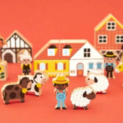 Countryside Wooden Blocks Set - 34 Pc - Cross Roads | Janod(Countryside Wooden Blocks Set 34 Pc Cross Roads Janod) -Curious Bear Toys Store set of 34 wooden blocks countryside cross roads 4