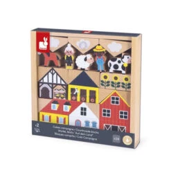 Countryside Wooden Blocks Set - 34 Pc - Cross Roads | Janod(Countryside Wooden Blocks Set 34 Pc Cross Roads Janod) -Curious Bear Toys Store set of 34 wooden blocks countryside cross roads 5
