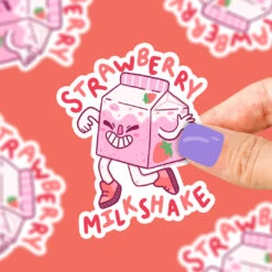Strawberry Milkshake Vinyl Sticker(Strawberry Milkshake Vinyl Sticker)