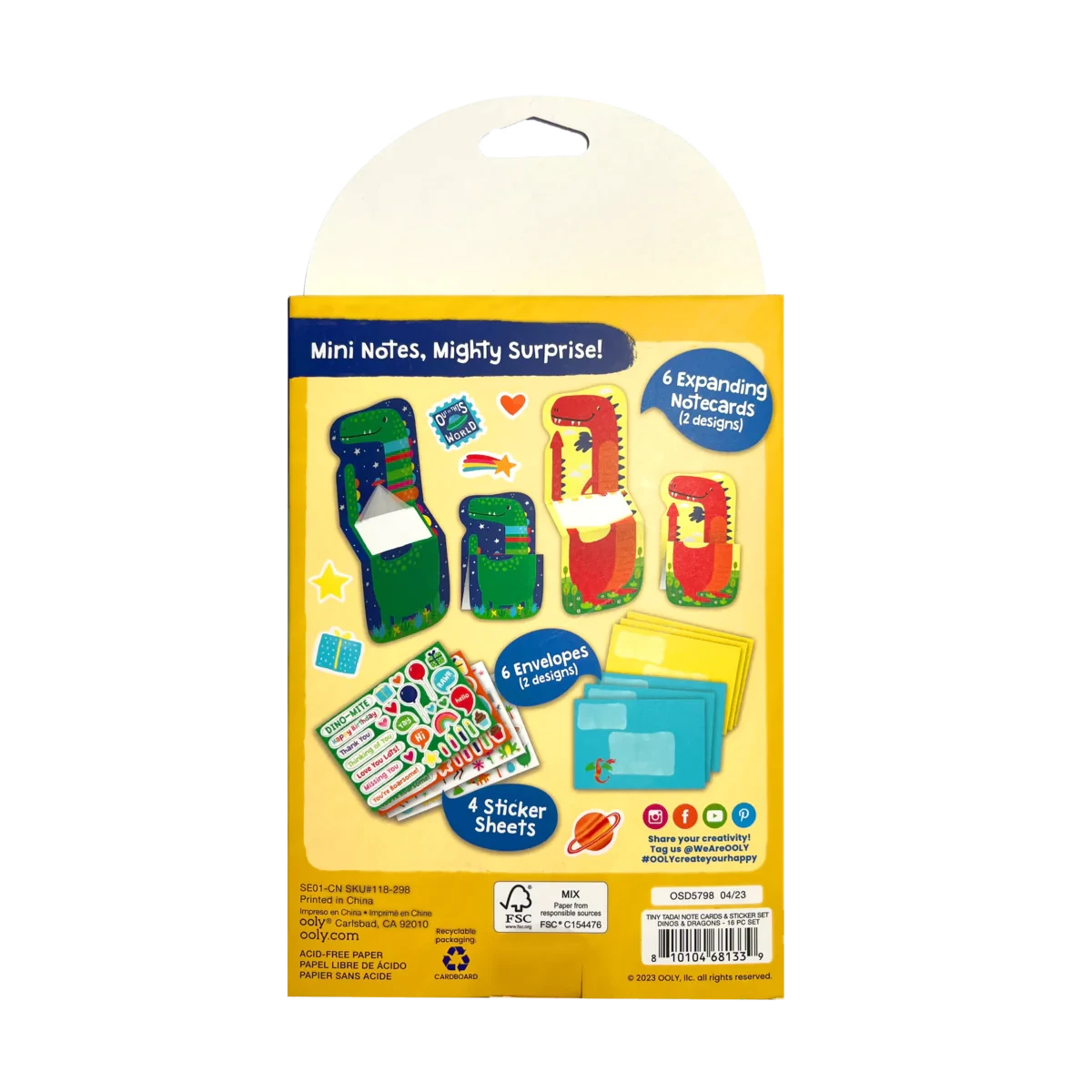 Tiny Tadas! Note Cards & Sticker Set - Dinos & Dragons | OOLY(Tiny Tadas Note Cards Sticker Dinos Dragons Ooly) 3 Tiny Tadas! Note Cards & Sticker Set - Dinos & Dragons | OOLY(Tiny Tadas Note Cards Sticker Dinos Dragons Ooly) - Image 3