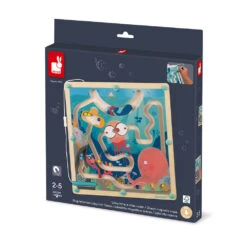 Ocean Magnetic Maze | Janod(Ocean Wooden Magnetic Maze) -Curious Bear Toys Store wooden magnetic ocean maze 3